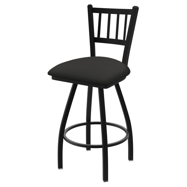 Holland Bar Stool Co 36" Swivel Bar Stool, Black Wrinkle, Canter Iron Seat 81036BW008 - main